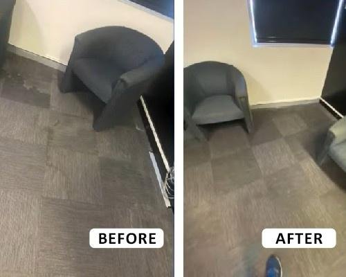 Carpet steam cleaning Perth before and after results showing stain removal